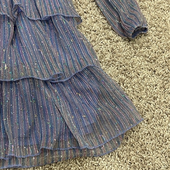 Speechless Blue and Iridescent Kids Dress - Picture 9 of 16